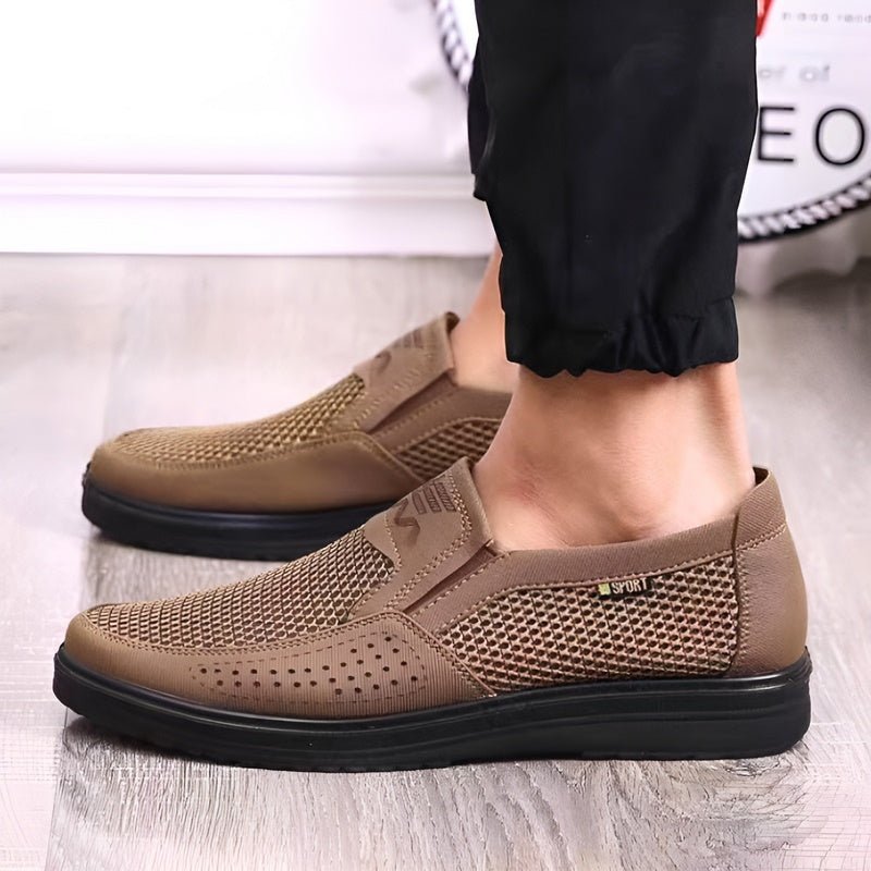 Jasper - Zwarte Ademende Mesh Loafers voor de Zomer