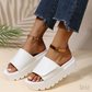 Lotte - Zwarte Platform Teenslippers voor Dames