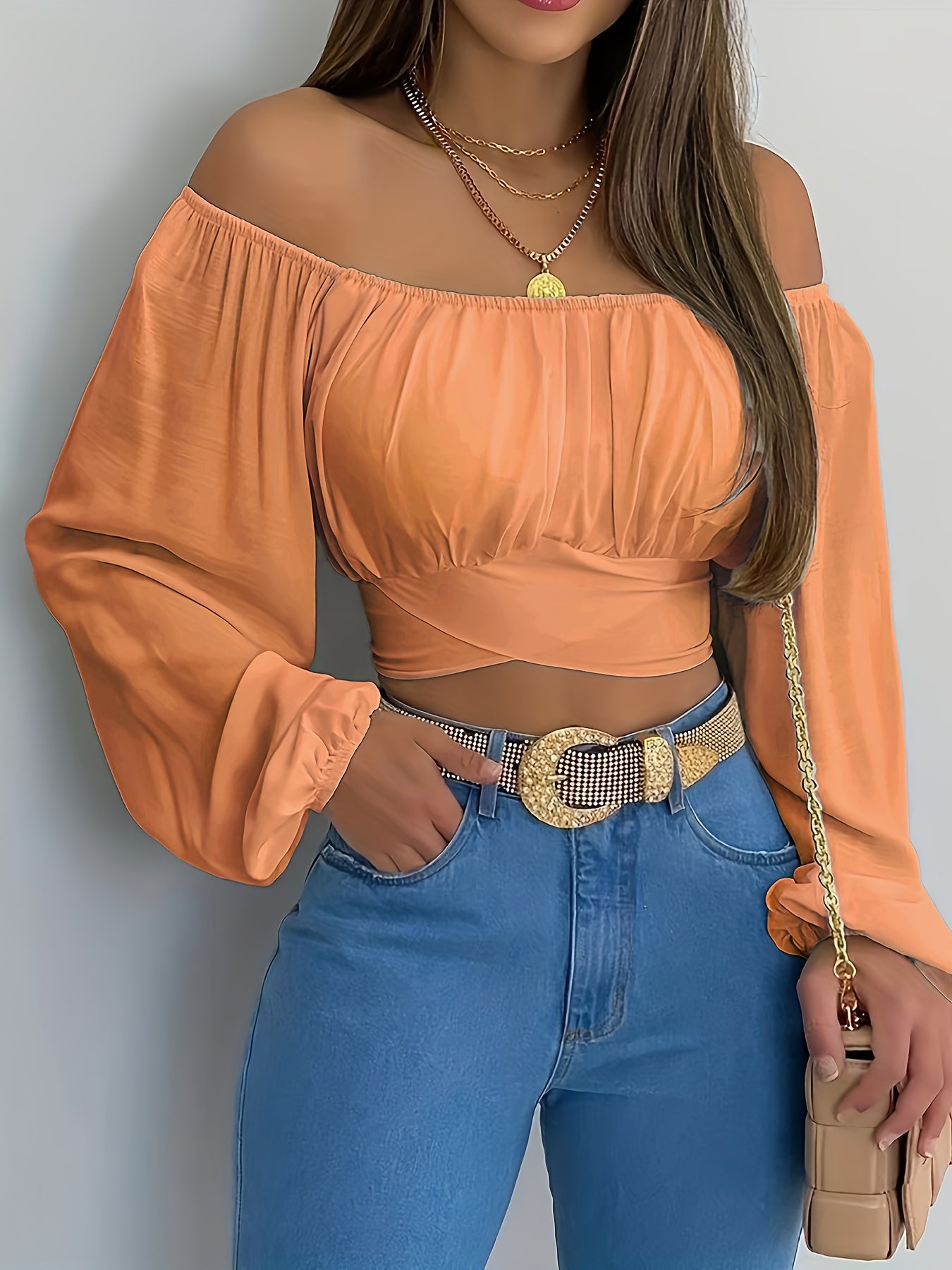 Witte Off Shoulder Crop Top - Luna