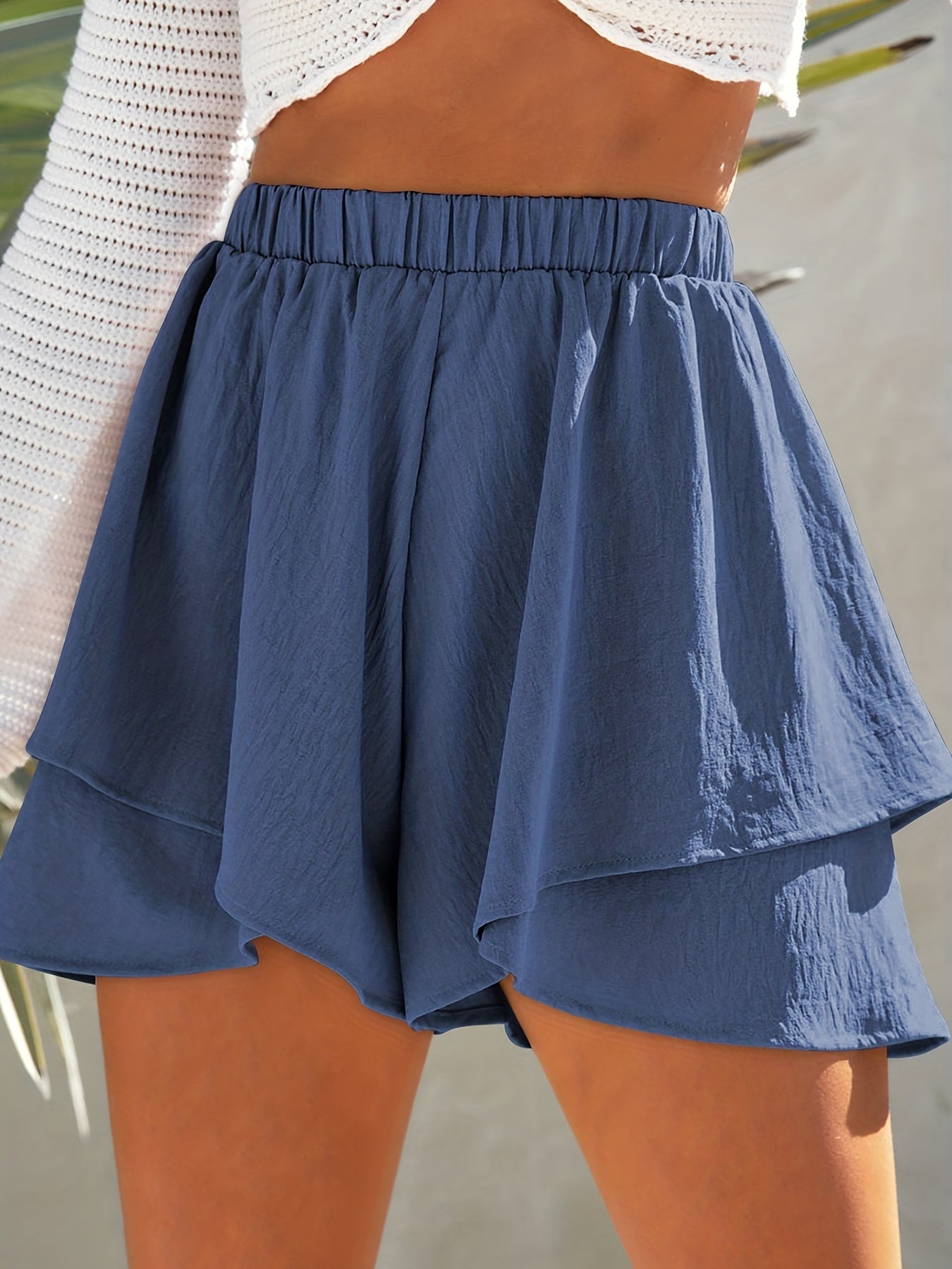 Khaki Ruffle Shorts - Faye