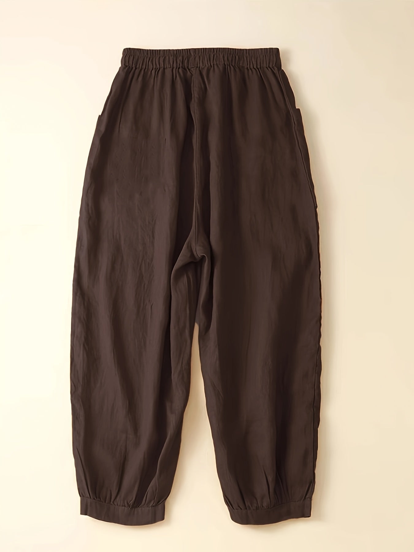 Koffiekleurige Plus Size Baggy Broek - Lena