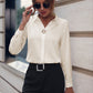 Witte Elegante Slim Fit Blouse - Eva