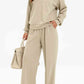 Chique Half-Rits Lounge Set: Stijlvolle Kraag Sweater & Broek