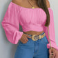 Witte Off Shoulder Crop Top - Luna