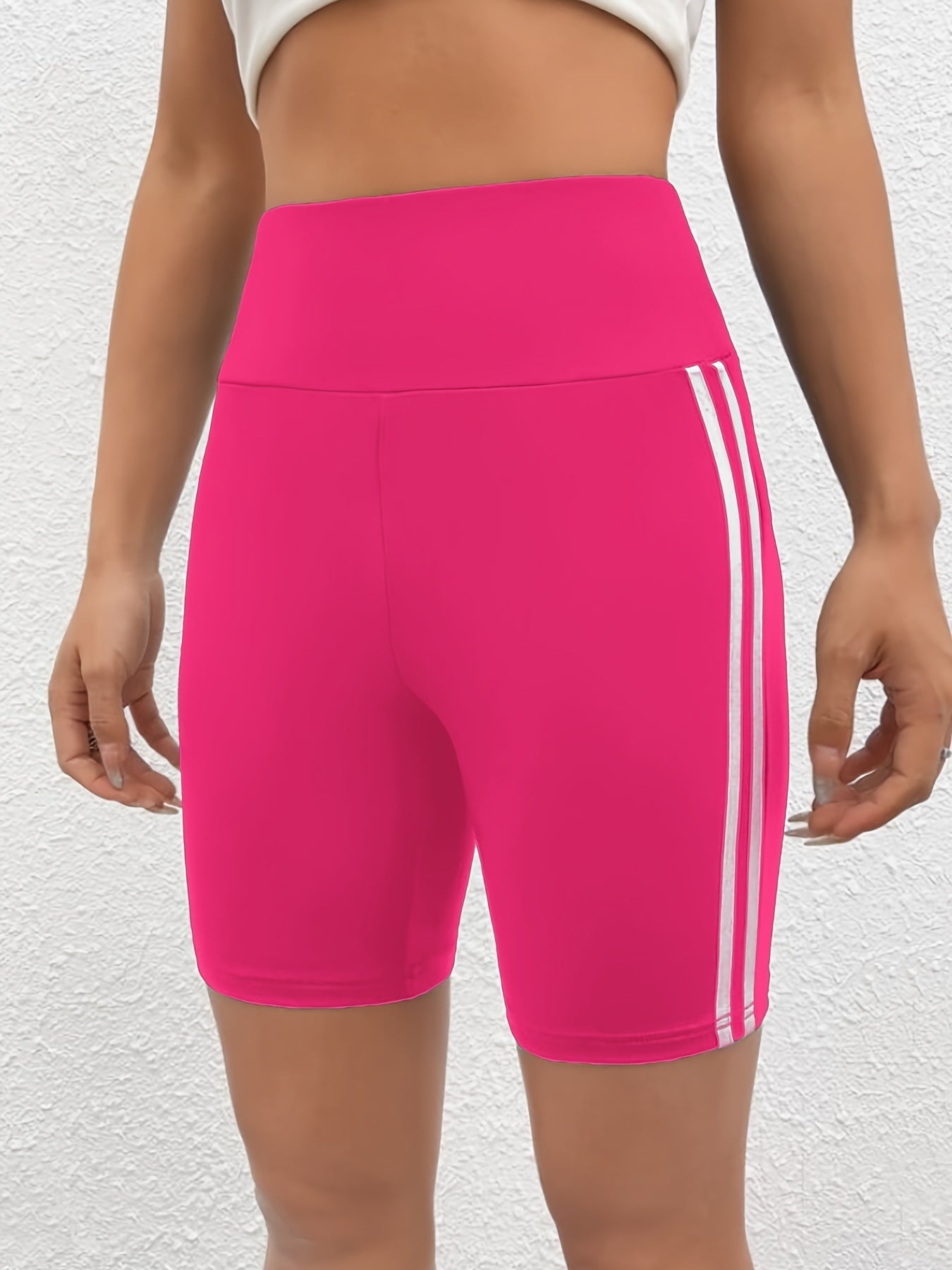 Zwarte Gestreepte Yoga Shorts - Luna