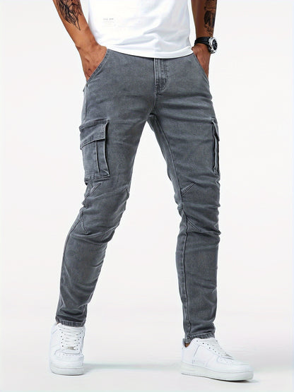 Donkergrijze Cargo Jeans - Liam