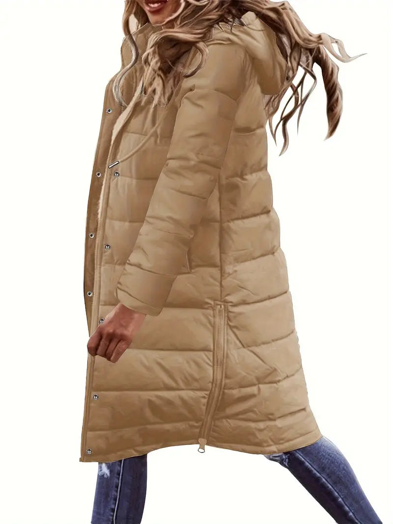 Gezellige Chic: Dames Hooded Puffy Jas - Elegante Warmte voor de Winter