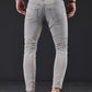 Slim Fit Gescheurde Jeans Blauw - Leo