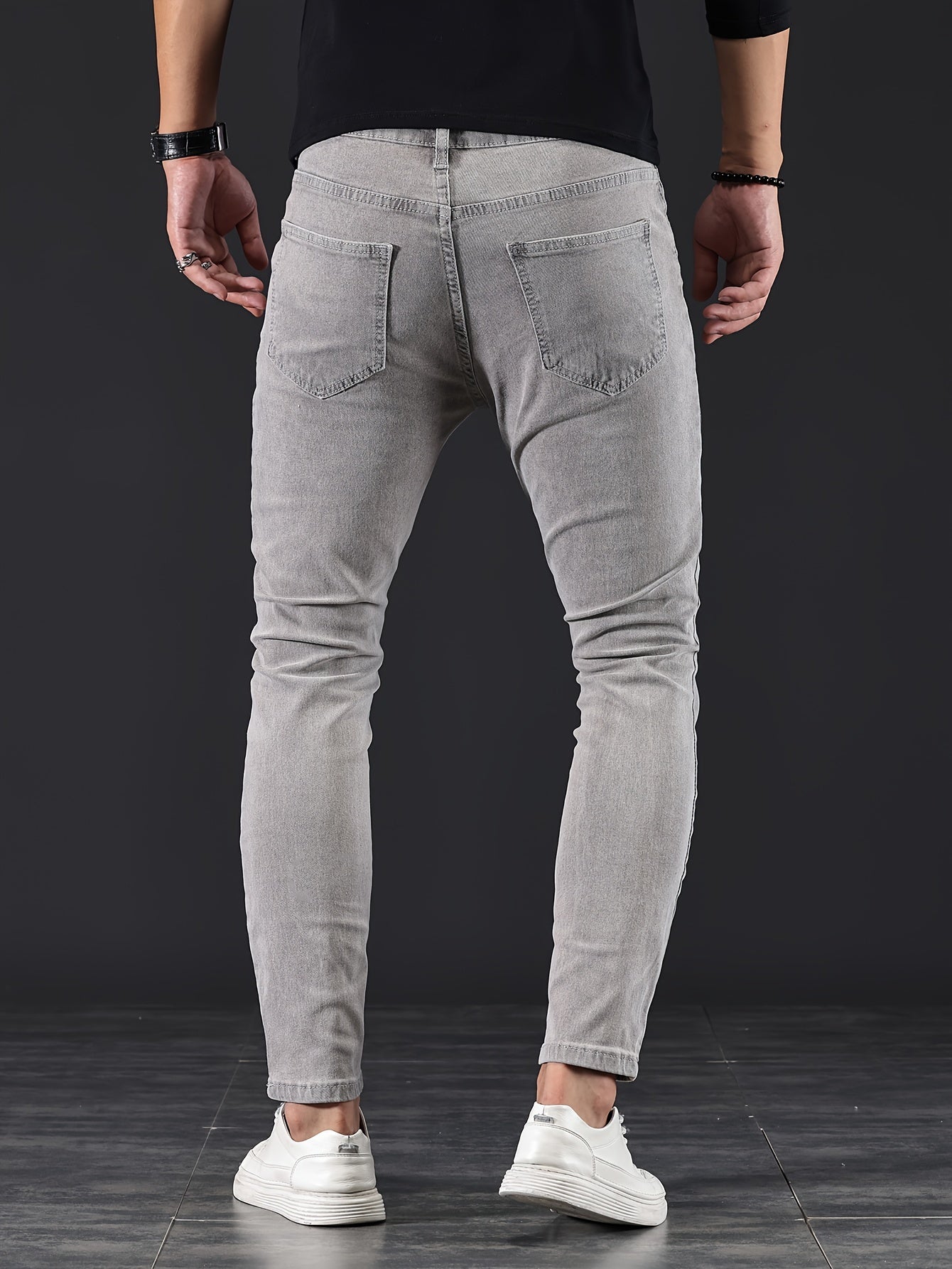 Slim Fit Gescheurde Jeans Blauw - Leo