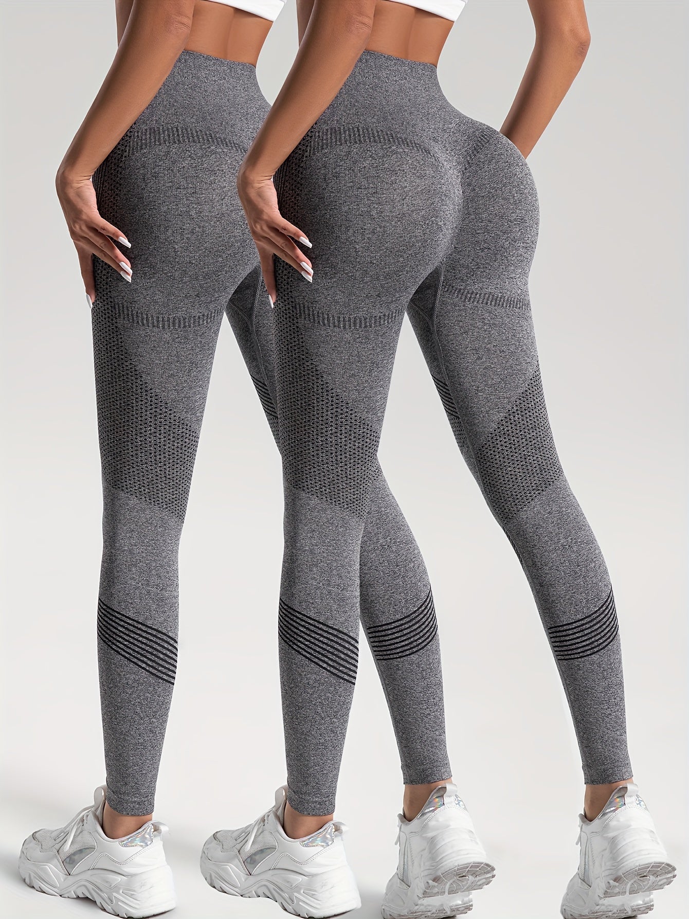 Grijze High-Stretch Yoga Leggings - Mila