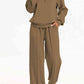 Chique Half-Rits Lounge Set: Stijlvolle Kraag Sweater & Broek