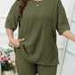 Grijze Plus Size Geribde Lounge Set - Emma