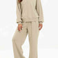 Chique Half-Rits Lounge Set: Stijlvolle Kraag Sweater & Broek