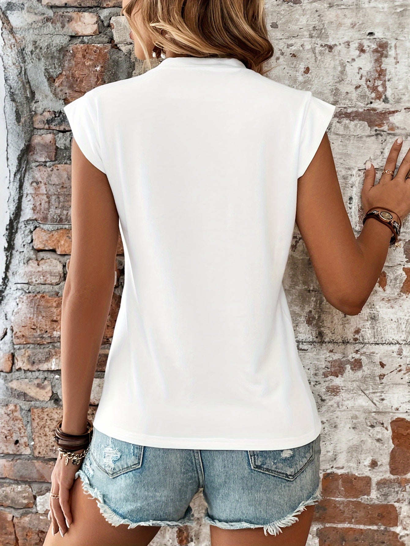 Wit Cap Sleeve T-Shirt - Alina