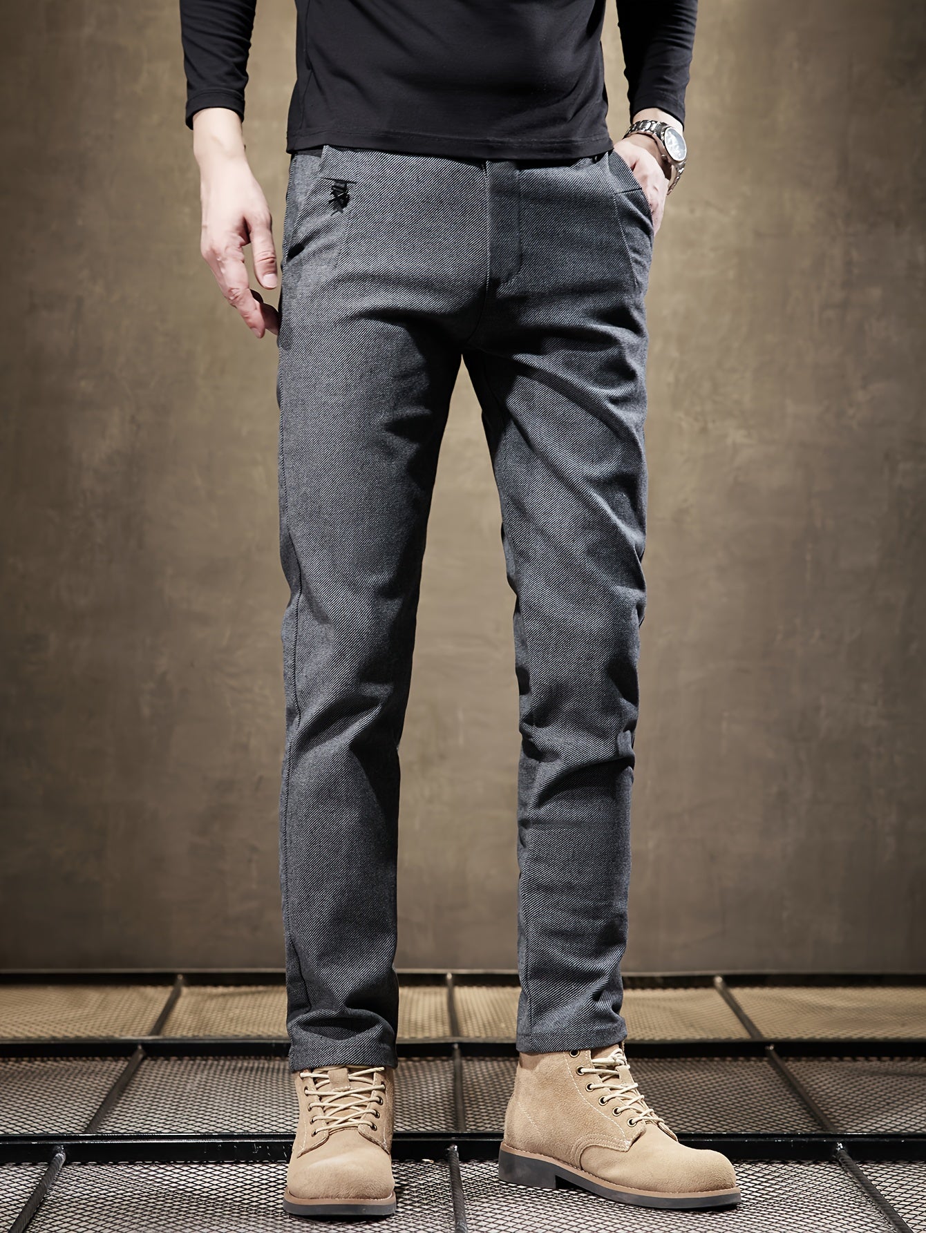 Grijze Slim Fit Broek - Jasper