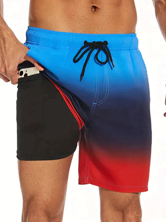 Denis - Zwart Flamingo AquaFlex Zwemshorts