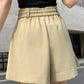 Khaki Hoge Taille Shorts - Naomi