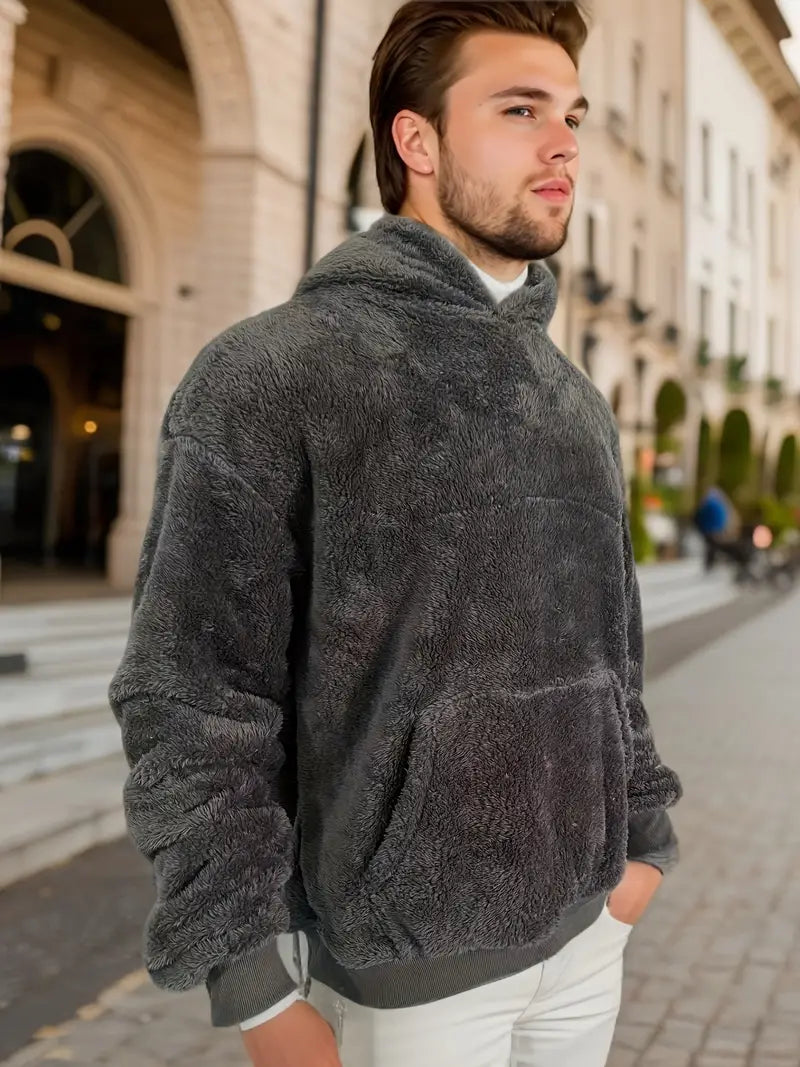 SnugStreet Heren Fluffy Fleece Hoodie - Stijlvol & Comfortabel