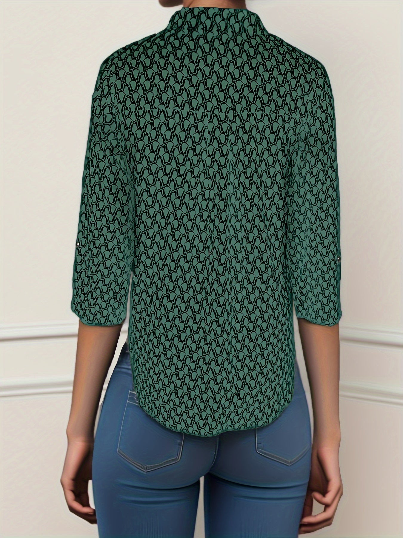 Zwarte Print Blouse - Noor