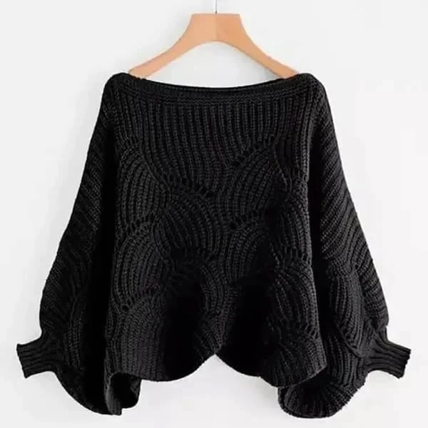 Ultieme Comfort en Stijl: Gezellige Gebreide Shawl met Vleermuismouwen voor Plus-Size Schoonheid!