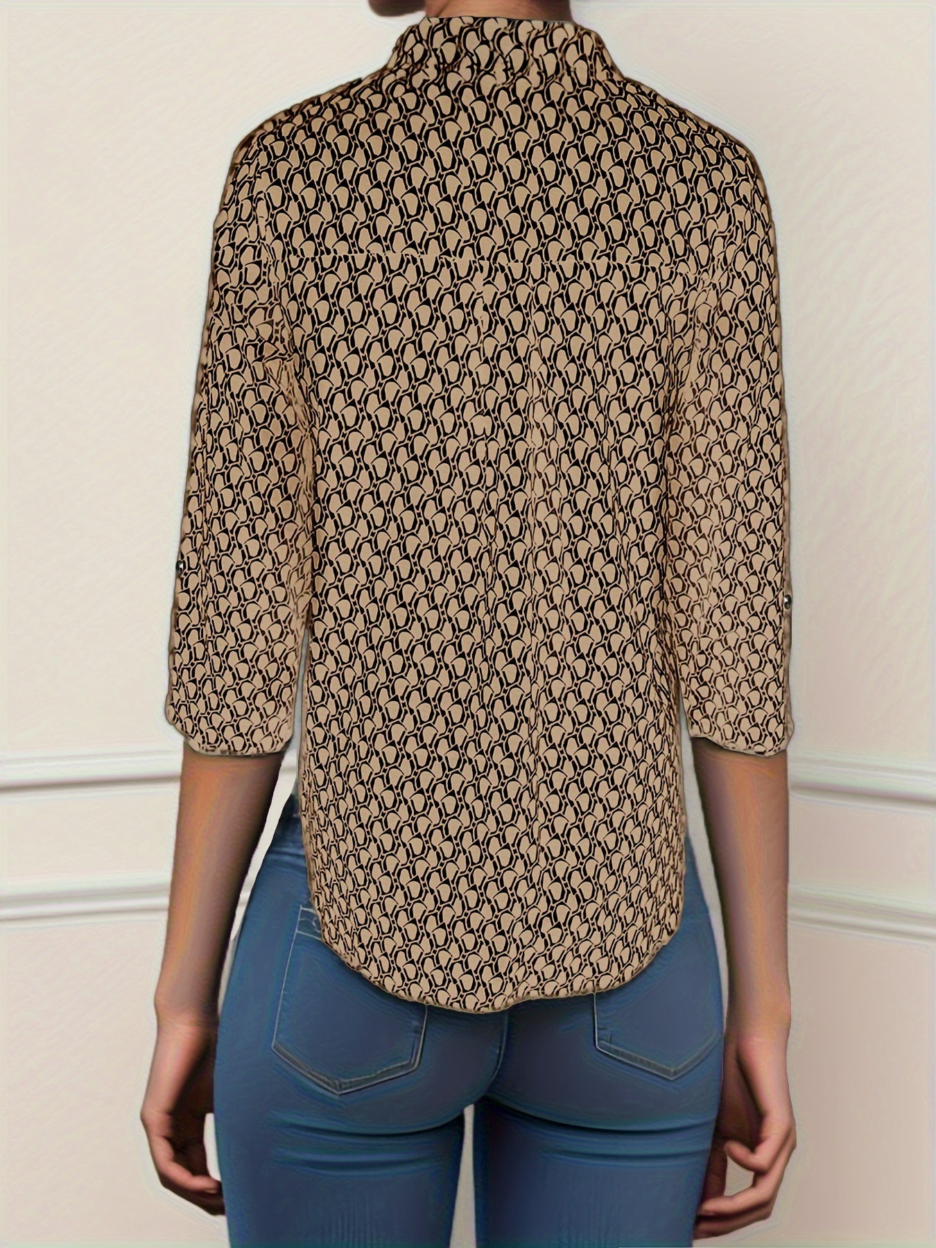 Zwarte Print Blouse - Noor