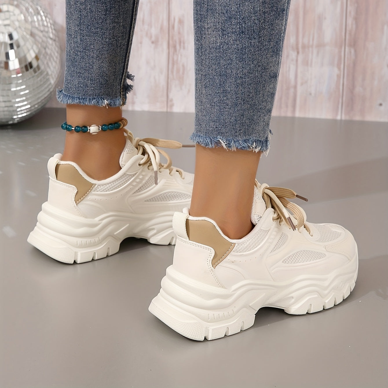 Abrikoos Orthopedische Sneakers - Eliza