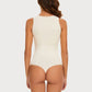 Nina - Beige Ronde Hals Bodysuit