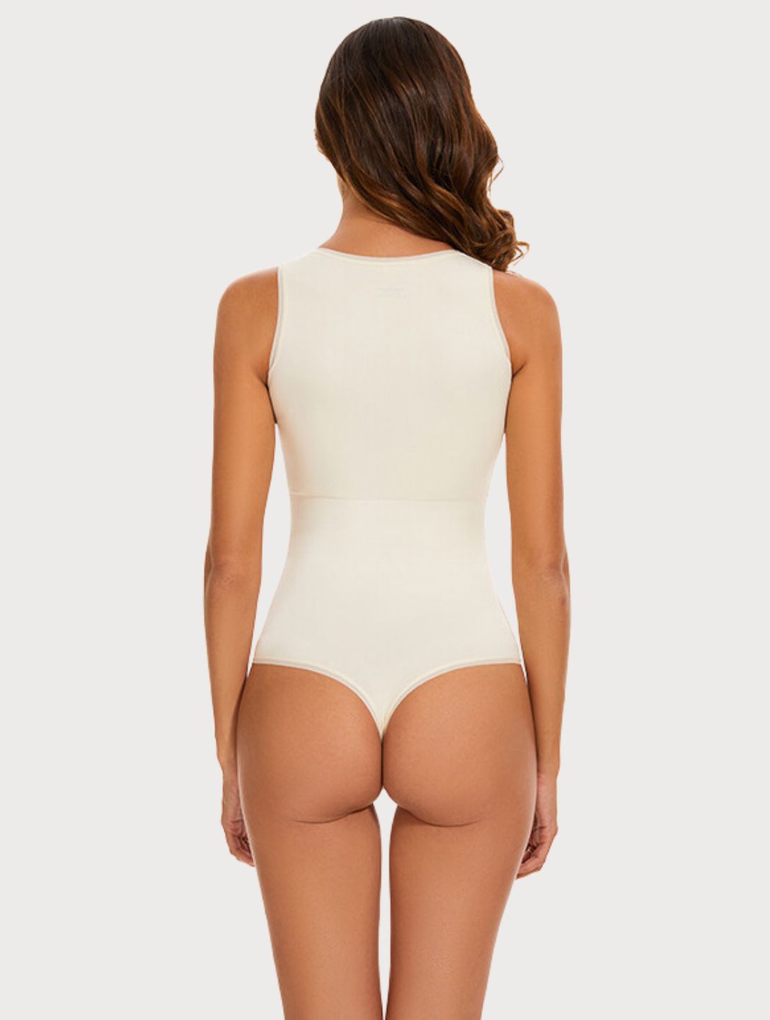 Nina - Beige Ronde Hals Bodysuit