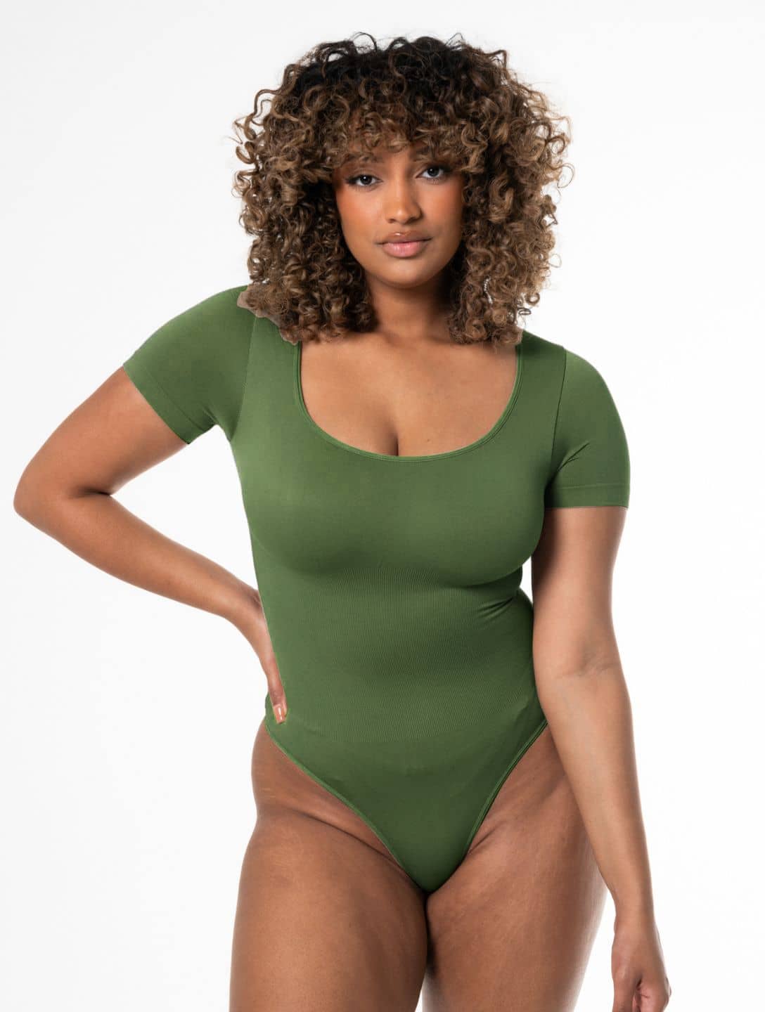 Iris - Grijze Vierkante Hals Shapewear Bodysuit