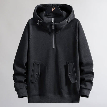 Cozy Stealth: Ultiem Comfort in een Chique Oversized Katoenen Hoodie