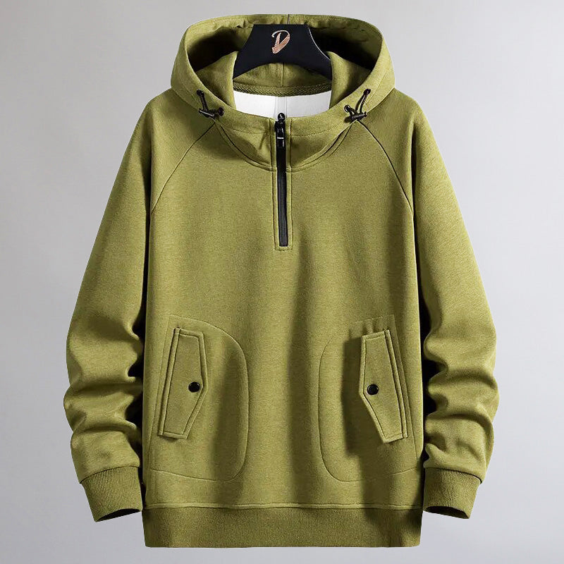 Cozy Stealth: Ultiem Comfort in een Chique Oversized Katoenen Hoodie