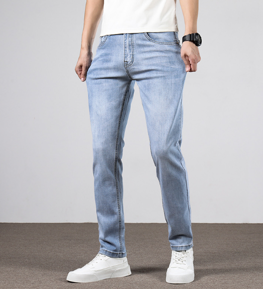 Slim Fit Hoge Stretch Jeans Blauw - Lucas