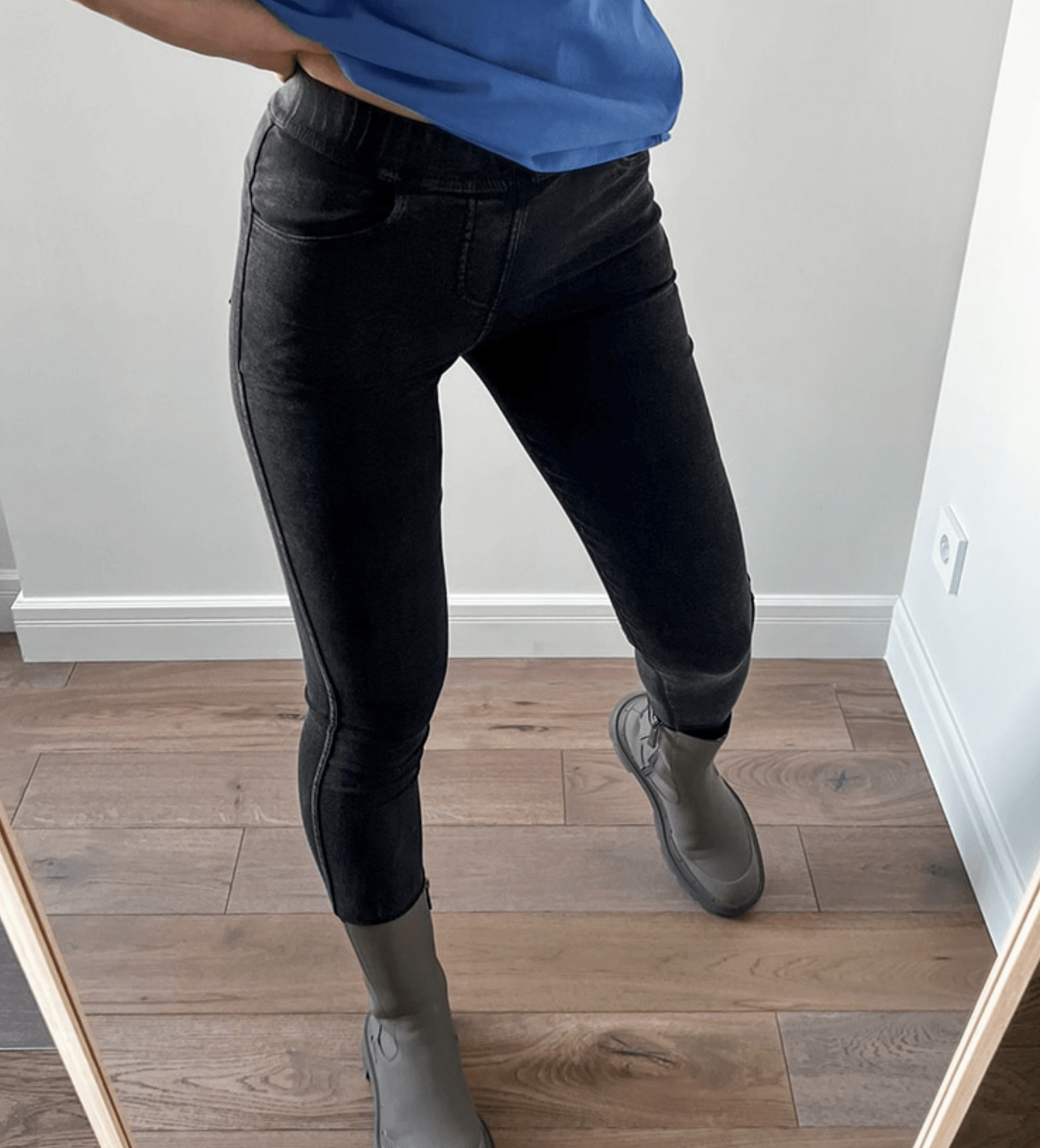 Ayisha - Zwarte Denim Zakleggings