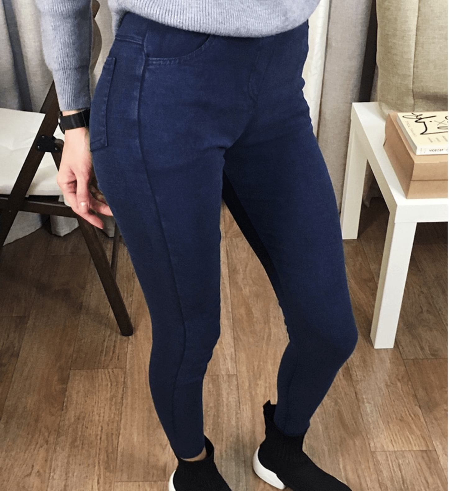 Ayisha - Zwarte Denim Zakleggings