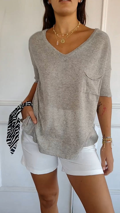 Chic V-hals Top: Stijl & Comfort