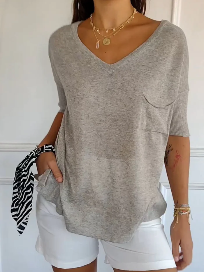 Chic V-hals Top: Stijl & Comfort