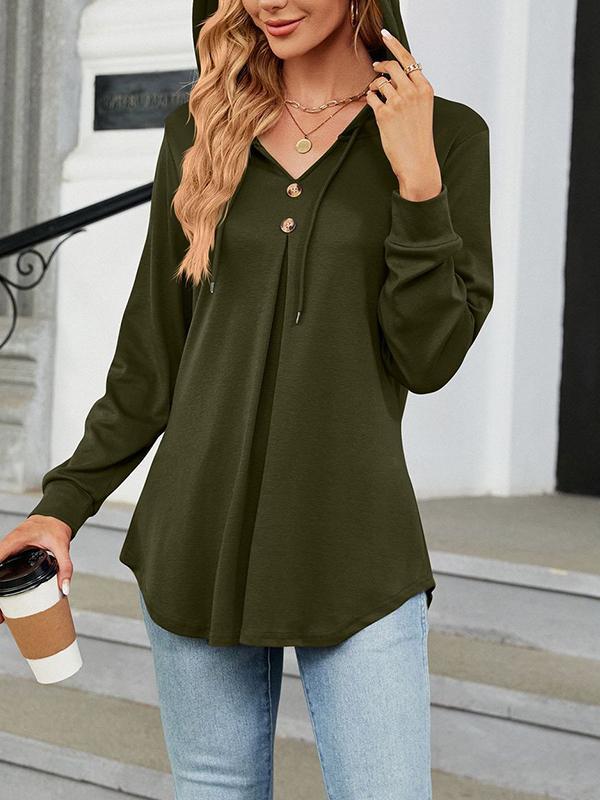 Chic V-hals Lange Mouw Losse Sweatshirt