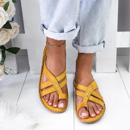 Ava - Gele Casual Sleehak Instap Sandalen