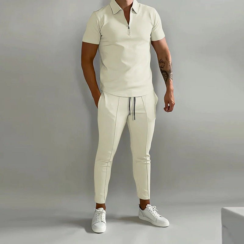 FlexFit Duo: Strak Slim-Fit Shirt & Comfortabele Elastische Broek Set