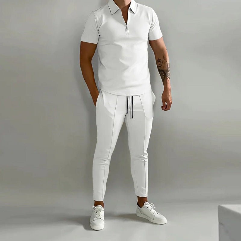 FlexFit Duo: Strak Slim-Fit Shirt & Comfortabele Elastische Broek Set