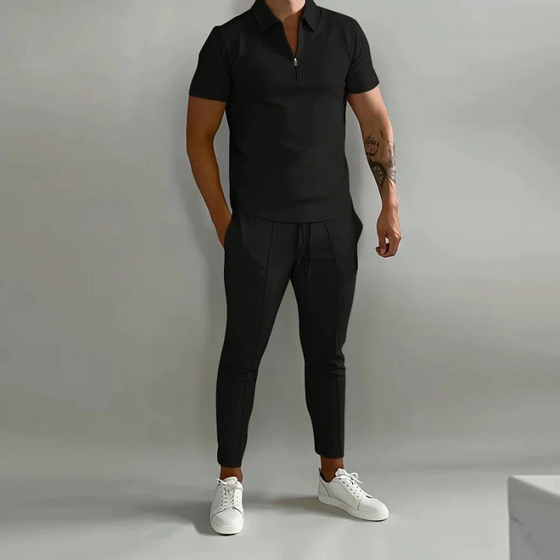 FlexFit Duo: Strak Slim-Fit Shirt & Comfortabele Elastische Broek Set