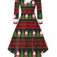 Festieve Flair Santa Claus Midi: Elegante V-Hals Winter Feestjurk