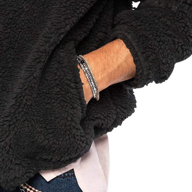 Gezellige Comfort Teddy Fleece Rits Hoodie – Ultieme Warmte en Stijl