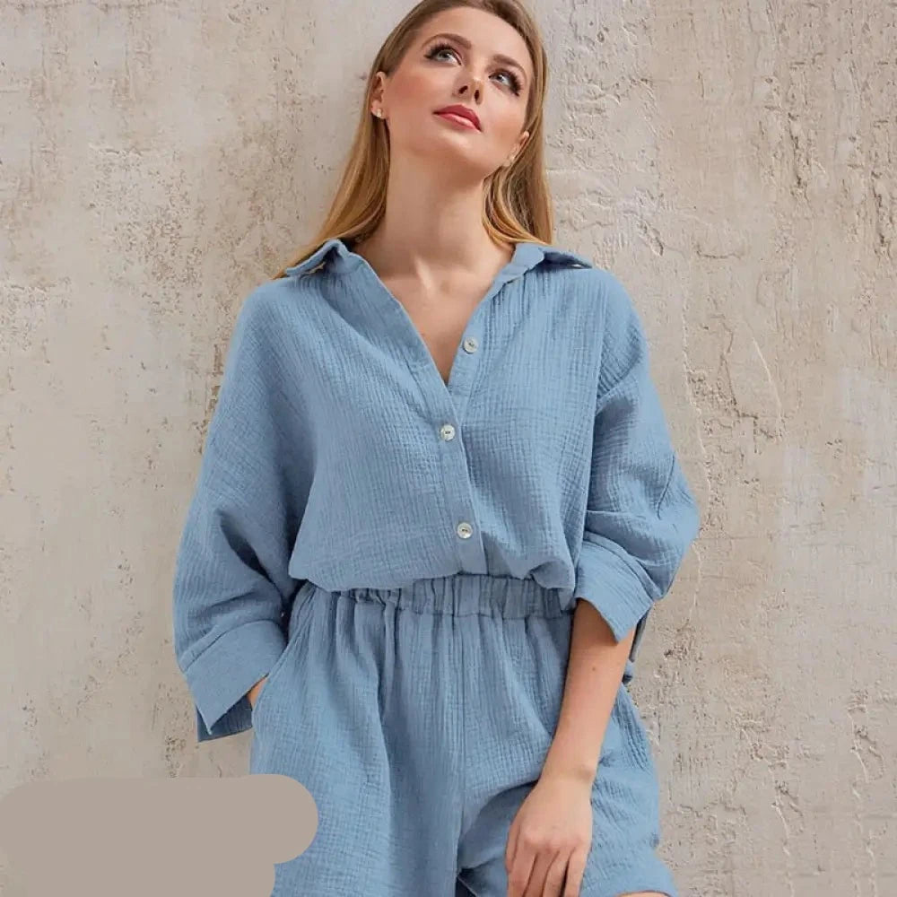 Roze Katoenen Pyjama Set - Mila