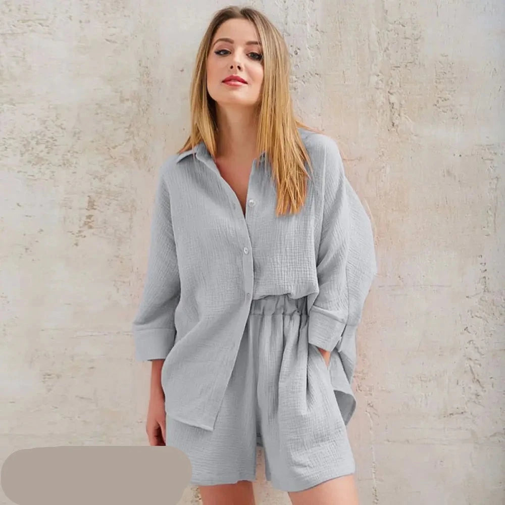 Roze Katoenen Pyjama Set - Mila