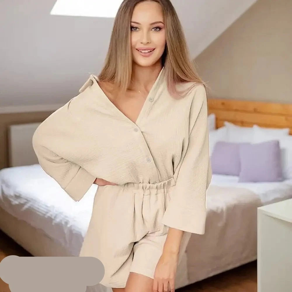 Roze Katoenen Pyjama Set - Mila