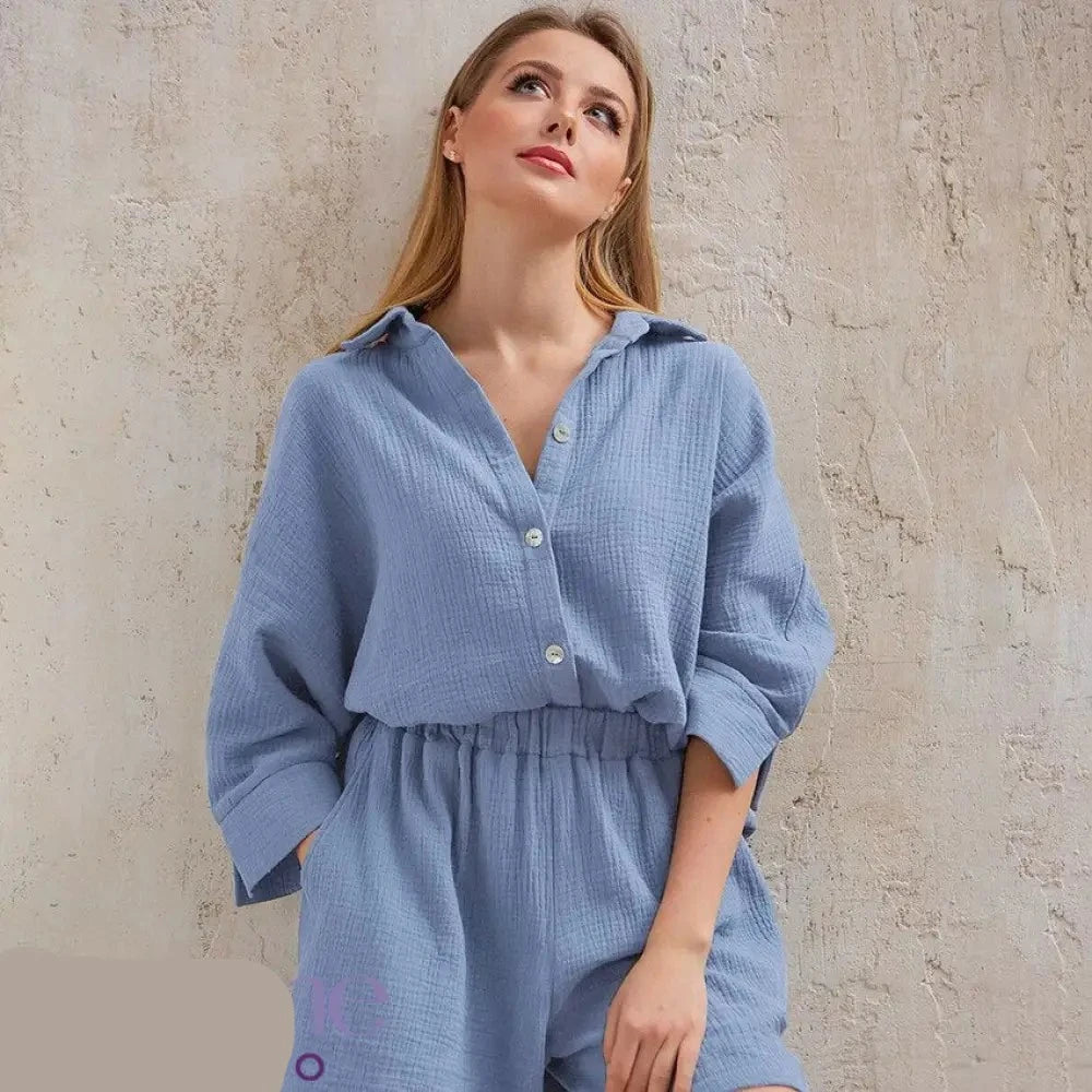 Roze Katoenen Pyjama Set - Mila