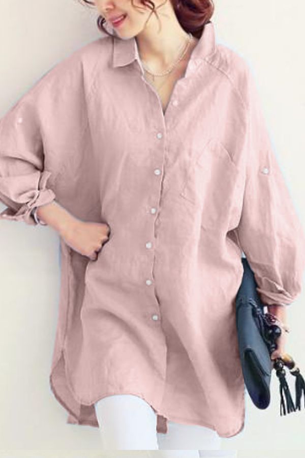 Emma - Hemelsblauw Linnen Overshirt