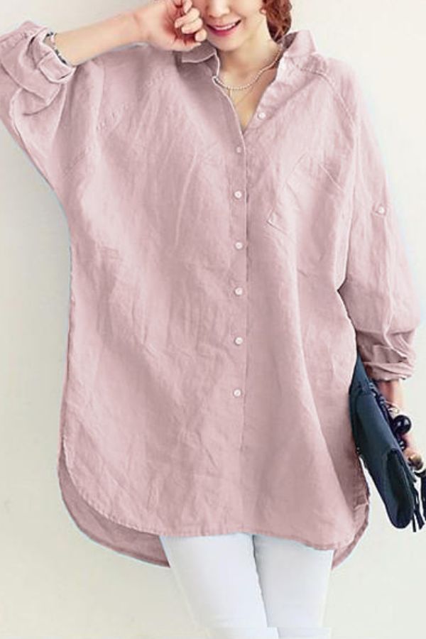 Emma - Hemelsblauw Linnen Overshirt