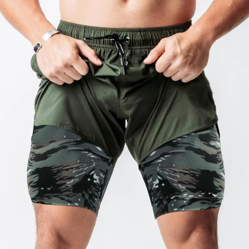 Aram - Grijze 2-in-1 Compressieshorts